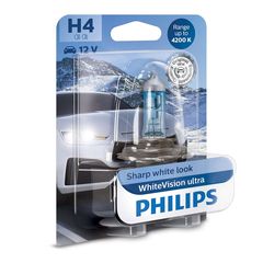 Λάμπα Philips H4 12V60W-55 White Vision Ultra 4200K 1 Τεμμάχιο PH12342WVUB1