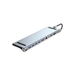 POWERTECH docking station BYL-2003, 11 θυρών, βάση laptop, γκρι