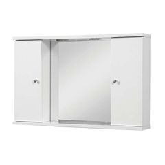 Mabo Small 2 White MDF 75x48 - Καθρέφτης με ντουλάπια (75x48x13)