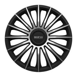 Τάσια τροχών 15 ιντσών, Sparco Treviso 1593BKSV. Μαύρο-Ασημί. Σετ 4 τεμαχίων.