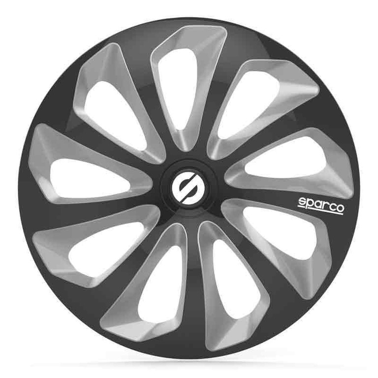 Τάσια τροχών 13 ιντσών, Sparco Sicilia Pro 1373BKSV. Μαύρο - Ασημί. Σετ 4 τεμαχίων.