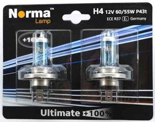Σετ Λάμπες υψηλής απόδοσης 12V Ultimate  100% H4 60/55W P43t (Σετ των 2 τεμαχίων) 213611 – NORMA