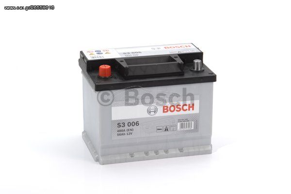 Μπαταρία Bosch  S3006 12V Capacity 20hr 56 (Ah):EN (Amps): 480EN Εκκίνησης
