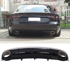 ΠΙΣΩ ΣΠΟΙΛΕΡ AUDI A7 4G (2010-2014) Rear Bumper Valance Air Diffuser & Exhaust Tips RS7 Design
