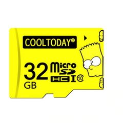 COOLTODAY  Bart Simpson Micro SD Κάρτα Μνήμης Υψηλής Ταχύτητας Class 10 U1 (32GB) (Κίτρινο)