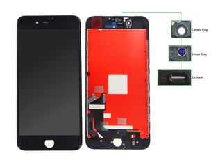 TIANMA High Copy LCD iPhone 7 Plus, Camera-Sensor ring, ear mesh, Black