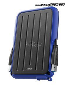 SILICON POWER εξωτερικός HDD Armor A66, 2TB, USB 3.2, μπλε