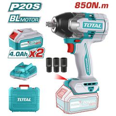 Μπουλονόκλειδο Μπαταρίας TOTAL Li-ion 20V / 4Ah / 850Nm / με 2 Μπαταρίες Επαγγελματικό Brushless Motor ( TIWLI2085 )