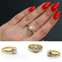 Δαχτυλιδι 18k με Μαργαριταρι