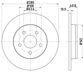 ΔΙΣΚΟΠΛΑΚΑ ΟΠΙΣΘΙΑ FOCUS 05- 280mm FORD 2025944