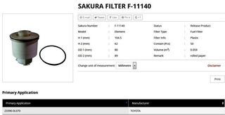 Φίλτρο καυσίμων SAKURA FC17021541086CA3