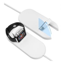 Ασύρματος Φορτιστής Qi Cyoo Wireless Inductive Charge Pad 2in1 for Smartphones & Smartwatches White (iOS) (Android)