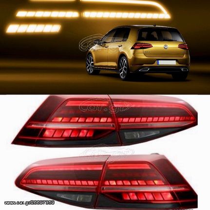 ΦΑΝΑΡΙΑ ΠΙΣΩ LED GOLF 7 Design 7.5 Facelift Dynamic Sequential Turning Lights Dark Cherry Red ΕΤΟΙΜΟΠΑΡΑΔΟΤΑ