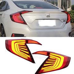 ΦΑΝΑΡΙΑ ΠΙΣΩ LED Taillights HONDA Civic MK10 (FC/FK) (2016-Up) Limousine Full LED Light Bar Red/Smoke