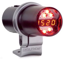 Autometer Shift Light, Dig W/ Multi-Color Led, Blk, Pedestal W/ Rpm Playbk, Dpss Level 3