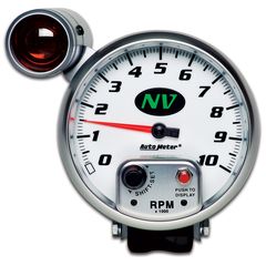 Autometer Gauge, Tachometer, 5", 10K Rpm, Pedestal W/ Ext. Shift-Lite, Nv