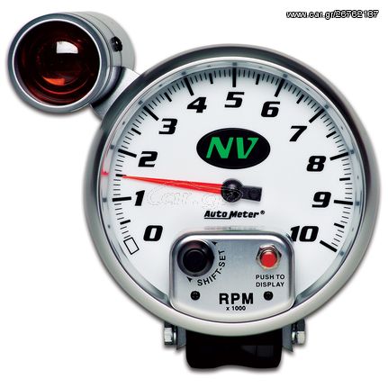 Autometer Gauge, Tachometer, 5", 10K Rpm, Pedestal W/ Ext. Shift-Lite, Nv