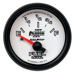 Autometer Gauge, Fuel Level, 2 1/16", 0 To 90Ω, Elec, Phantom Ii