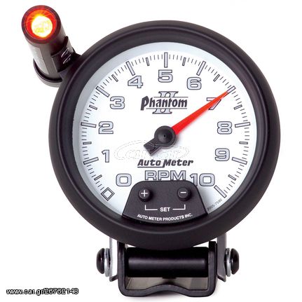 Autometer Gauge, Tachometer, 3 3/4", 10K Rpm, Pedestal W/ Ext. Quick-Lite, Phantom Ii