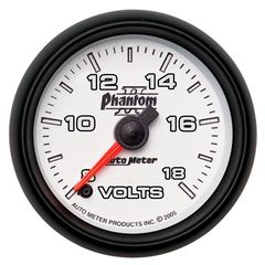 Autometer Gauge, Voltmeter, 2 1/16", 18V, Digital Stepper Motor, Phantom Ii