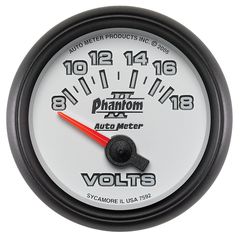 Autometer Gauge, Voltmeter, 2 1/16", 18V, Electric, Phantom Ii