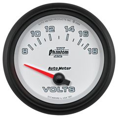 Autometer Gauge, Voltmeter, 2 5/8", 18V, Electric, Phantom Ii