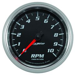 Autometer Gauge, Tachometer, 3 3/8", 10K Rpm, Black, Pro-Cycle