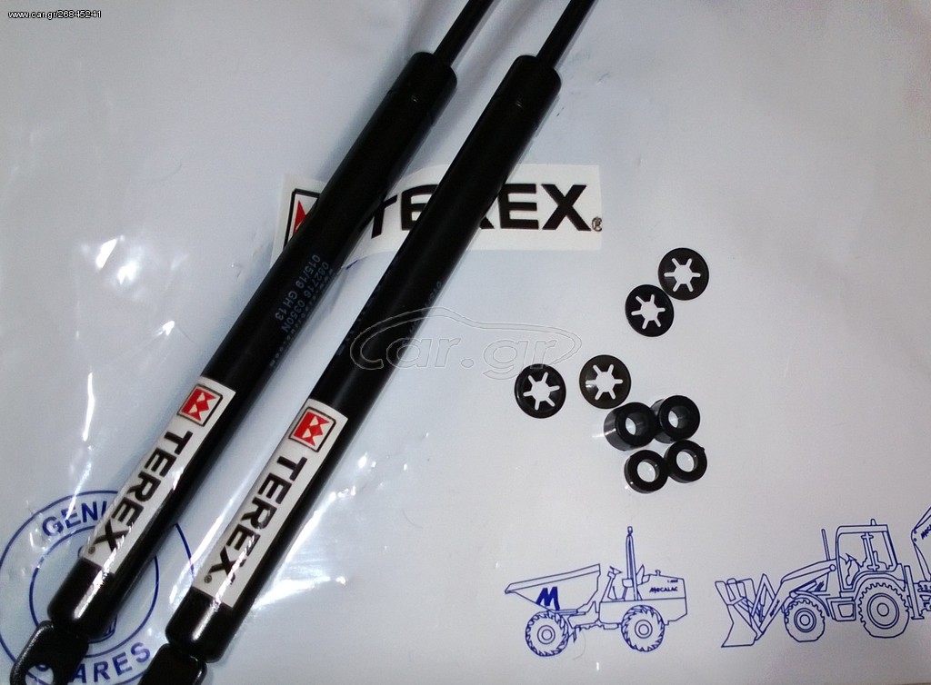 TEREX-FERMEC 720-760-820-860-880-960-965-970-980 GENUINE GAS STRUT ASSEMBLY CAB BACK WINDOW- ΚΙΤ ΑΜΟΡΤΙΣΕΡ  ΓΝΗΣΙΟ ΠΙΣΩ ΤΖΑΜΙΟΥ ΚΑΜΠΙΝΑΣ TEREX-FERMEC  