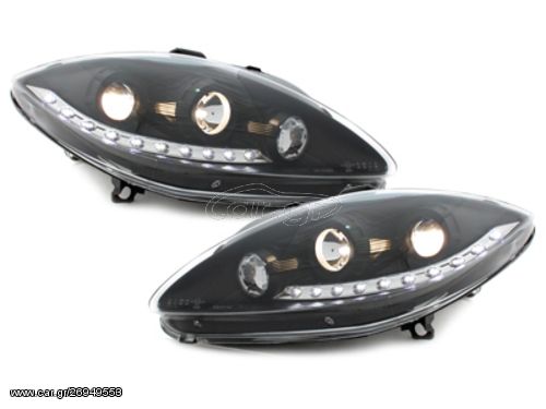 ΦΑΝΑΡΙΑ ΕΜΠΡΟΣ Headlights SEAT Leon 1P (2005-2009) Altea (2005-2008) Toledo MK3 (2005-2009) LED DRL Optik Black