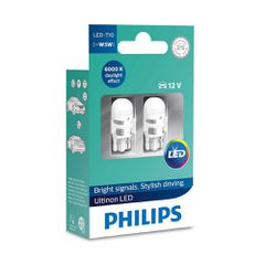 PHILIPS T10 LED WHITE 12V 12V 0,6W W2,1x9,5d LED (11961ULWX2) 2τμχ