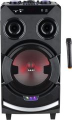Akai ABTS-112 Φορητό ηχείο karoke με Bluetooth, LED, USB, Aux-In, ασύρματο μικρόφωνο και υποδοχή και μικρόφωνο και όργανο – 60W RMS