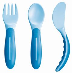 Mam Σετ Κουτάλι Πιρούνι Μαχαίρι Baby Cutlery 6m+ Blue 515