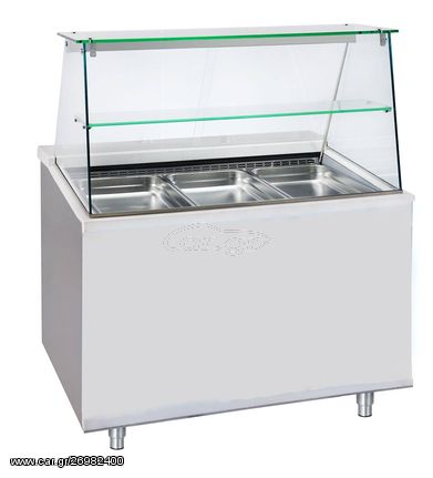 Μπαιν Μαρι Επιδαπέδιο Για 4 Λεκανάκια GN 1/1 INOX 150x90x130 - Καινούργιο.