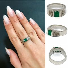 Δαχτυλιδι 18k με Σμαράγδι