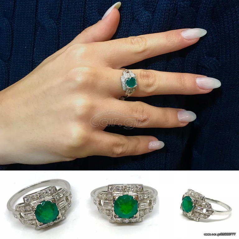 Δαχτυλιδι 18k με Σμαράγδι