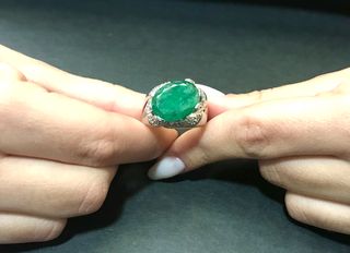 Δαχτυλιδι 18k με Σμαράγδι-thumb-3