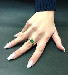 Δαχτυλιδι 18k με Σμαραγδι-thumb-1