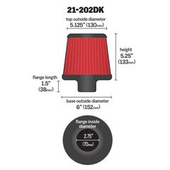 AEM DRYFLOW AIR FILTER Φ70-thumb-1