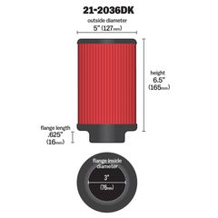 AEM DRYFLOW AIR FILTER Φ76-thumb-1