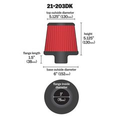 AEM DRYFLOW AIR FILTER Φ76-thumb-1
