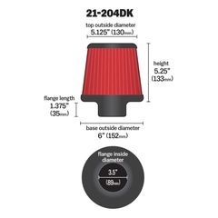 AEM DRYFLOW AIR FILTER Φ89-thumb-1