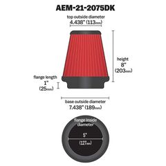 AEM DRYFLOW AIR FILTER Φ127-thumb-3