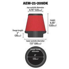 AEM DRYFLOW AIR FILTER Φ52-thumb-1