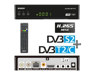 EDISION PICCOLLINO S2+T2/C H.265/HEVC COMBO DVB-S2 Full HD  δέκτης δύο tuner, θύρα Card Reader