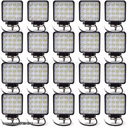 10 προβολείς 48w αδιάβροχοι LED 12-24V με ψήκτρα αλουμινίου