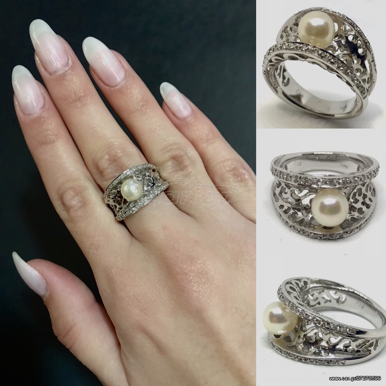 Δαχτυλιδι 18k με Μαργαριτάρι
