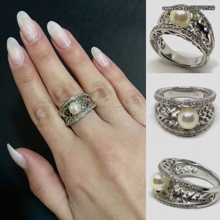 Δαχτυλιδι 18k με Μαργαριτάρι