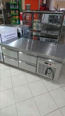 Ψυγείο Πάγκος Συντήρηση Χαμηλό με 4 Συρτάρια GN με ψυκτικό μηχάνημα 1.38x70x63