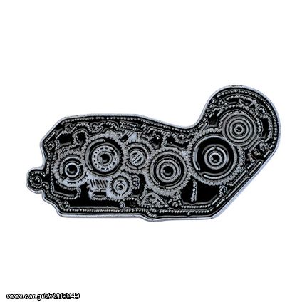 Biltwell enamel pin 4 cam black/white