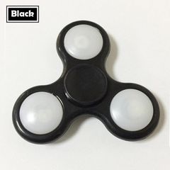 Αγχολυτικό παιχνίδι Fidget Spinner LED 3 Leaves - Μαύρο